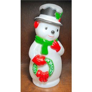 Holiday Time Frosty Snowman Blow Mold 11 inches Table Top